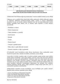 Vize Cevap Anahtarı için Tıklayınız…