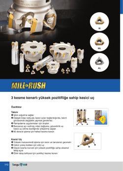 3 kesme kenarlı y&uuml;ksek pozitifliğe sahip kesici u&ccedil;