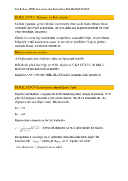 KORELASYON Katsayısı ve Test işlemleri