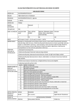 elektron&ouml;rofizyoloji programı ders i&ccedil;eriği