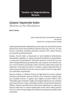 &Ccedil;alışma Yaşamında Kadın Women at the Workplace