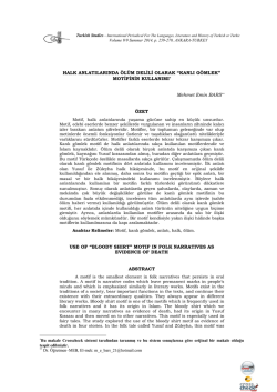 Halk Anlatılarında &Ouml;l&uuml;m Delili Olarak &ldquo;Kanlı G&ouml;mlek&rdquo;