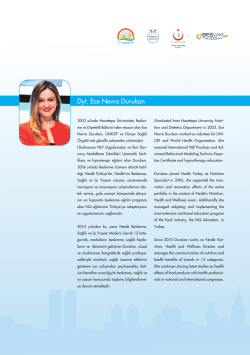 Dyt. Ece Nevra Durukan - İstanbul Sağlık ve Beslenme Bienali