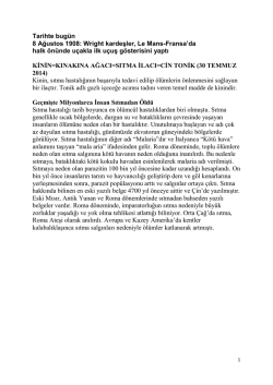 Kinin=Kınakına Ağacı=Sıtma İlacı=Cin Tonik