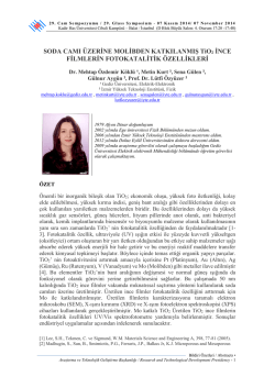 SODA CAMI &Uuml;ZERİNE VANADYUM VE MOLİBDEN KATKILANMIŞ