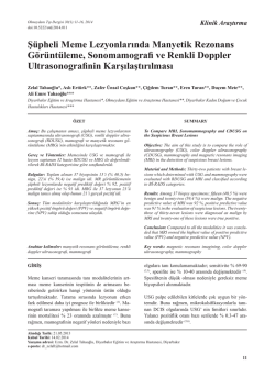 Ş&uuml;pheli Meme Lezyonlarında Manyetik Rezonans