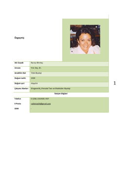 Yrd.Do&ccedil;.Dr.Nuray Altıntaş - Celal Bayar &Uuml;niversitesi