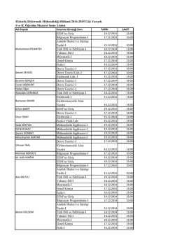 Elektrik-Elektronik M&uuml;hendisliği B&ouml;l&uuml;m&uuml; 2014