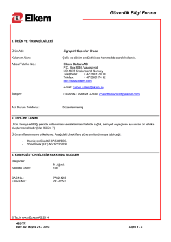 G&uuml;venlik Bilgi Formu