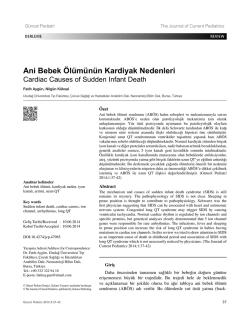 Ani Bebek Ölümünün Kardiyak Nedenleri