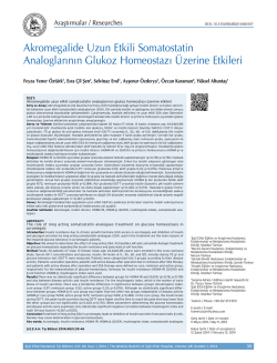 Akromegalide Uzun Etkili Somatostatin Analoglarının Glukoz
