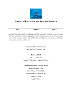 Editorial Board - Journal of Recreation and Tourism Resarch