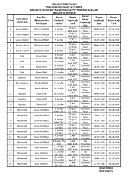 2014-2015 &Ouml;ĞRETİM YILI Nihat KO&Ccedil;AK Okul M&uuml;d&uuml;r&uuml; Kursun