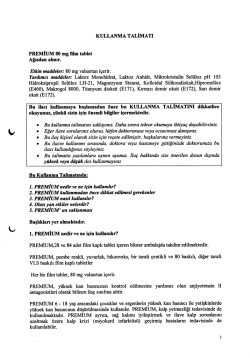 KULLAI\IMA TALiMATI PREMiUM 80 mg fihn tablet A$zdan ahnrr