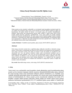 G&uuml;neş Enerji Sistemleri İ&ccedil;in Bir Eğitim Aracı