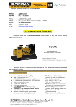 cat-olympıan jenerat&ouml;r teklifimiz