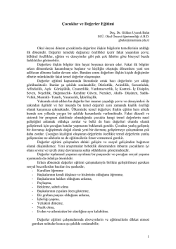 &Ccedil;ocuklar ve Değerler Eğitimi