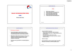 İNŞAAT M&Uuml;HENDİSLİĞİNE GİRİŞ - İstanbul Teknik &Uuml;niversitesi