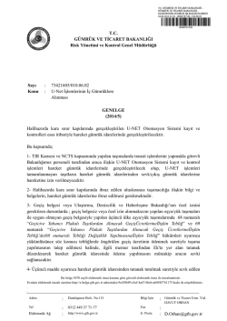 2014-5 sayılı Genelge - G&uuml;mr&uuml;k ve Ticaret Bakanlığı Risk Y&ouml;netimi