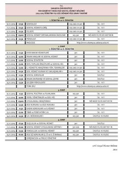 SA&Uuml; Sosyal Hizmet B&ouml;l&uuml;m&uuml; 2014