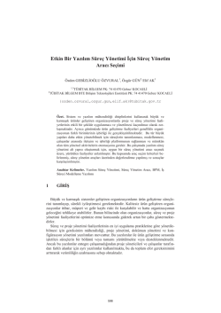 Etkin Bir Yazılım S&uuml;re&ccedil; Y&ouml;netimi İ&ccedil;in S&uuml;re&ccedil; Y&ouml;netim - CEUR
