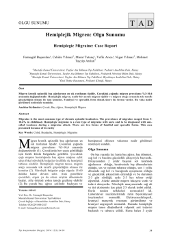 Hemiplejik Migren: Olgu Sunumu