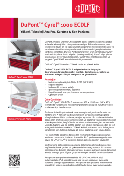 DuPont&trade; Cyrel&reg; 1000 ECDLF Y&uuml;ksek Teknoloji Ana Poz, Kurutma