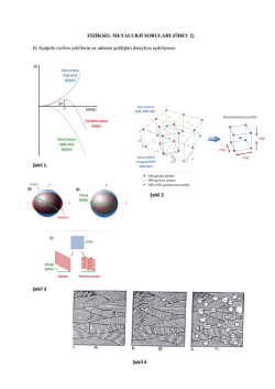 FİZİKSEL METALURJİ SORULARI (ÖDEV 2) 1) Aşağıda verilen