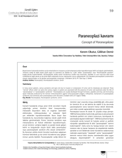 Paraneoplazi kavramı