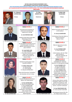 Oturum Başkanları – Session Chairmen – Председатели сессии Dr