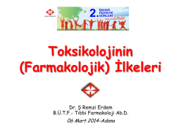 (Farmakolojik) İlkeleri - Dr. Ş Remzi ERDEM