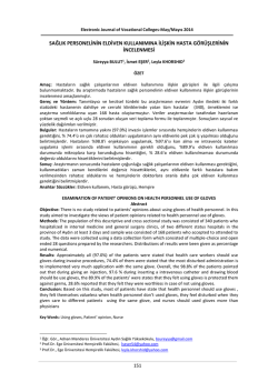 sağlık personelinin eldiven kullanımına ilişkin hasta