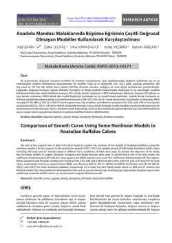 357 - Kafkas &Uuml;niv Vet Fak Derg