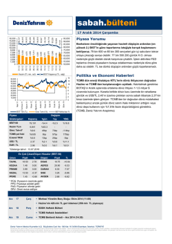 G&uuml;nl&uuml;k B&uuml;lten 17 Aralık 2014