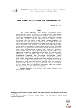 Dede Korkut Hik&acirc;yelerinde Eski T&uuml;rk&ccedil;enin İzleri