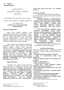 05.12.2014 - cennet ve cennetliklerin &ouml;zellikleri