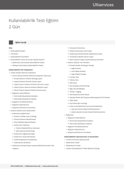 Kullanılabilirlik Testi Eğitimi 2 G&uuml;n