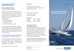 Gerontopsychiatrische Migrationsambulanz - LVR