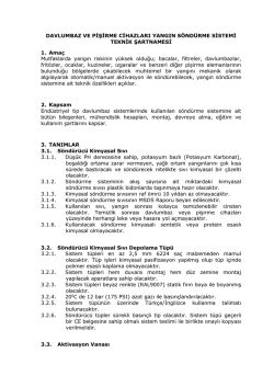 Mutfak Davlumbaz S&ouml;nd&uuml;rme Sistemi Şartnamesi