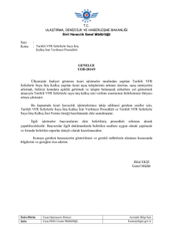 tarifeli vfr seferlerle suya iniş kalkış izni verilme prosed&uuml;r&uuml;