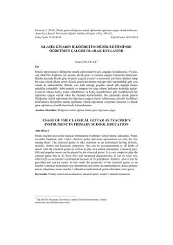 Klasik gitarın ilk&ouml;ğretim m&uuml;zik eğitiminde &ouml;ğretmen &ccedil;algısı olarak