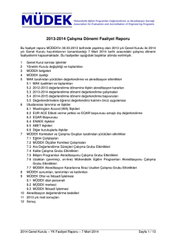 2013-2014 &Ccedil;alışma D&ouml;nemi Faaliyet Raporu