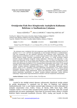 Orta&ouml;ğretim Fizik Ders Kitaplarında Analojilerin Kullanımı