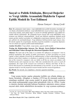 Sosyal ve Politik Etkileşim, Bireysel Değerler ve Vergi Ahl&acirc;kı