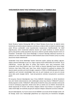 2 Temmuz Yenilenebilir Enerji Yerli Ekipman &Ccedil;alıştayı