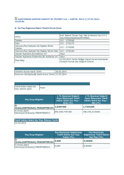 KARTONSAN KARTON SANAYİ VE TİCARET A.Ş. / KARTN, 2014