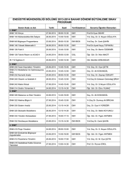 end&uuml;stri m&uuml;hendisliği b&ouml;l&uuml;m&uuml; 2013