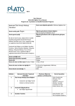 Dersin adı: Özel Amaçlı Makyaj Teknikleri