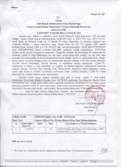 Adana 6.Sulh Hukuk Mahkemesi Vesayet Hakimliği Kararı il