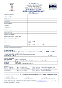 RYLA Muracaat Formu - Rotary 2440. B&ouml;lge